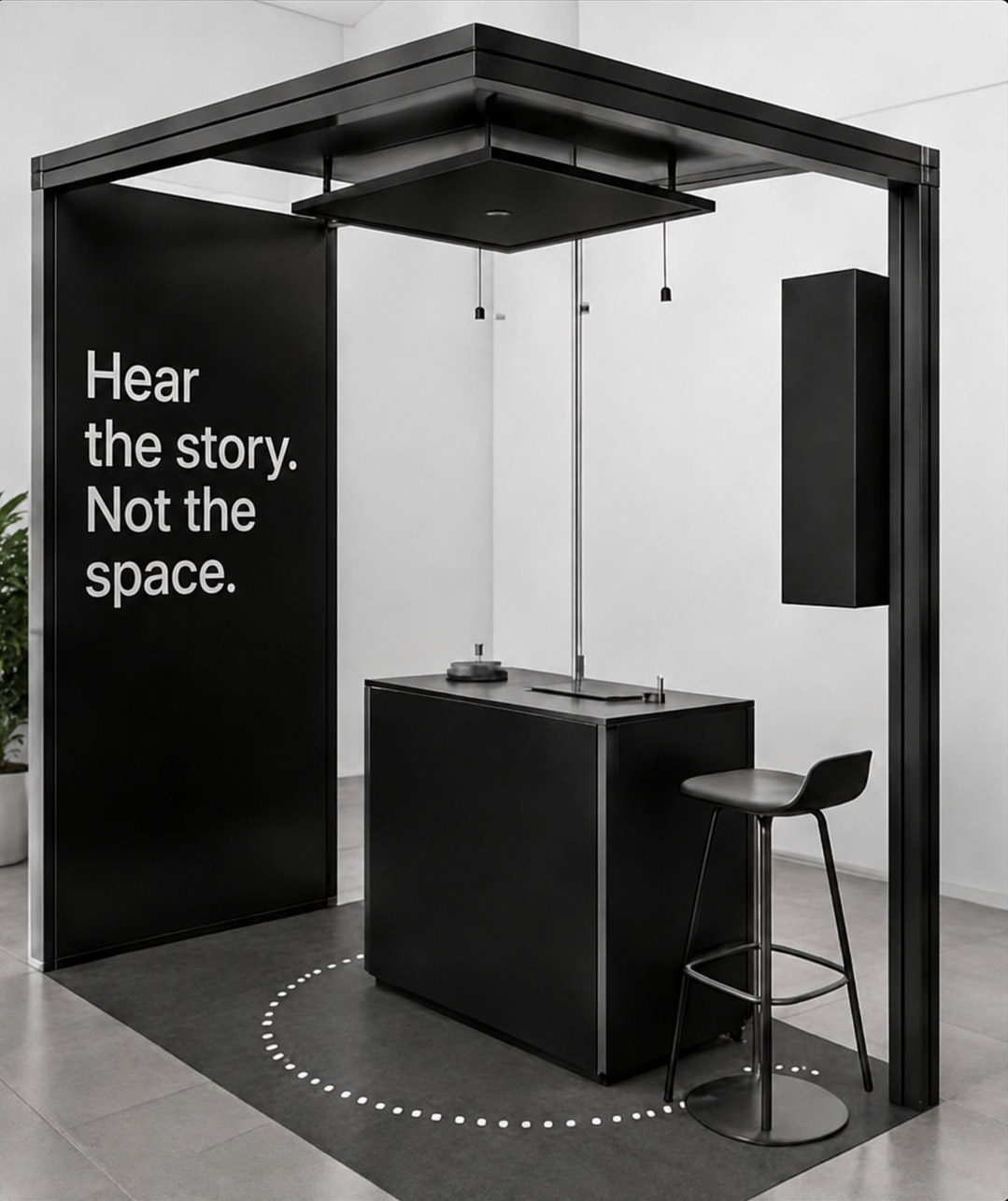 Audio Shower booth — focused audio